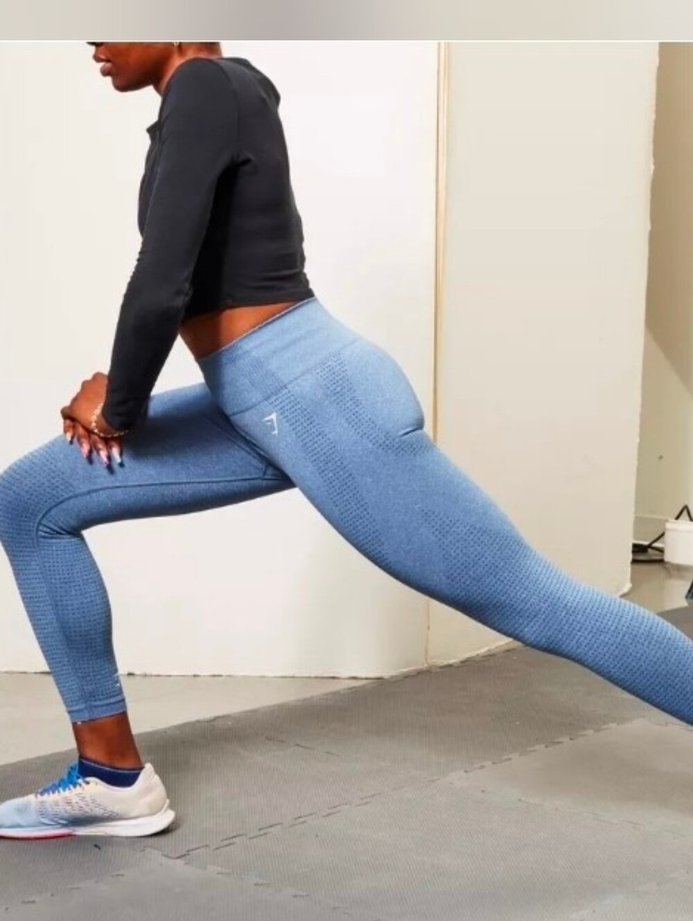 Gymshark Energy Seamless Sky Blue Women's High-Waist Workout Leggings, Size L